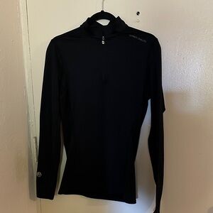 Hot Chilies Black Quarter Zip Long Sleeve Top. Performance, Ski, Base layer